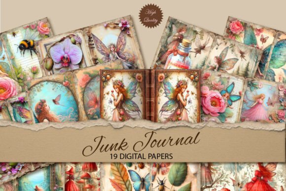 Download Fairies Junk Journal Paper Background - Premium Resources