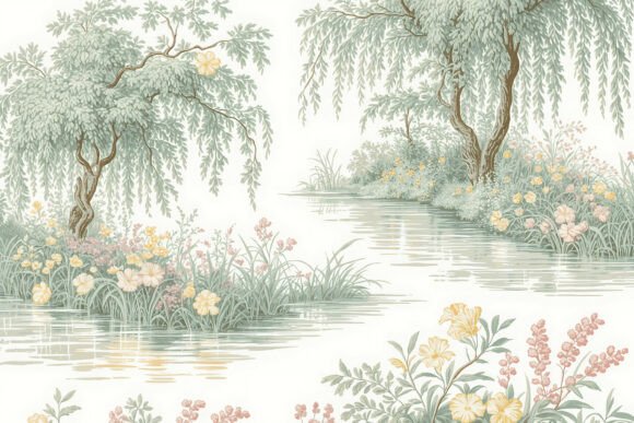 Download Antique Mustard Yellow Toile Pattern - Premium Resources