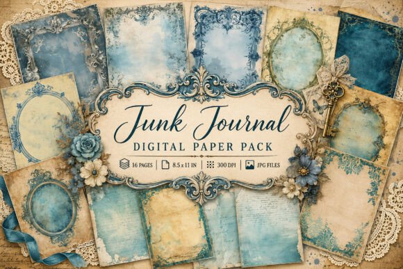 Download Vintage Ornate Frame Junk Journal Paper - Premium Resources